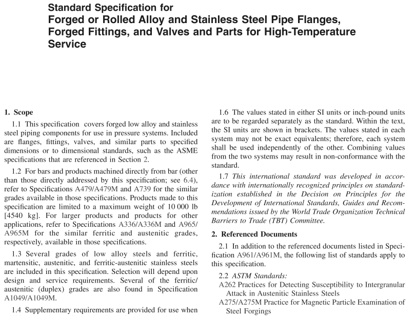 ASME SA-182:2019 pdf free download