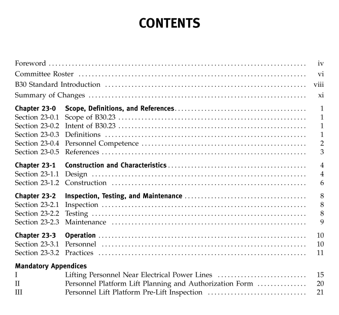 ASME B30.23:2016 pdf free download