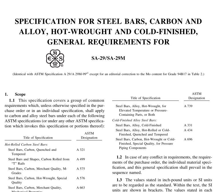 ASME SA 29:2007 pdf free download